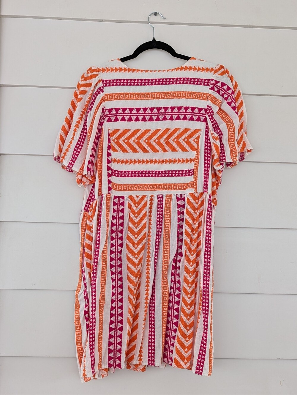 Old Navy Jacquard Mini Swing Dress in Pink and Orange, XL - Picture 7 of 7